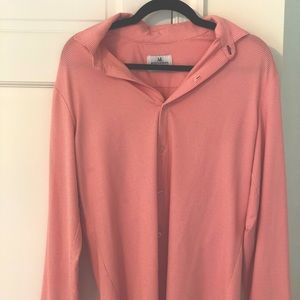 Mizzen + Main Medium Salmon colored Trim Fit Dress Shirt